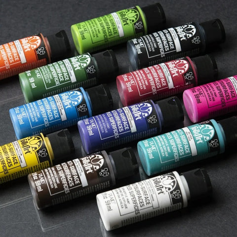 FolkArt Multi Surface Paint 10 Color Set (For Bottle Painting and other surfaces)